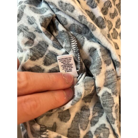 Express Leopard Print Knit Halter Maxi Dress Size S Gray Black Stretch Vacation - Picture 5 of 9